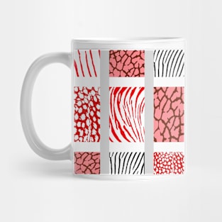 White and Red Mixed Animal Print Mug